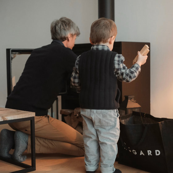 Allumage inversé du poêle en compagnie de son fils Émile