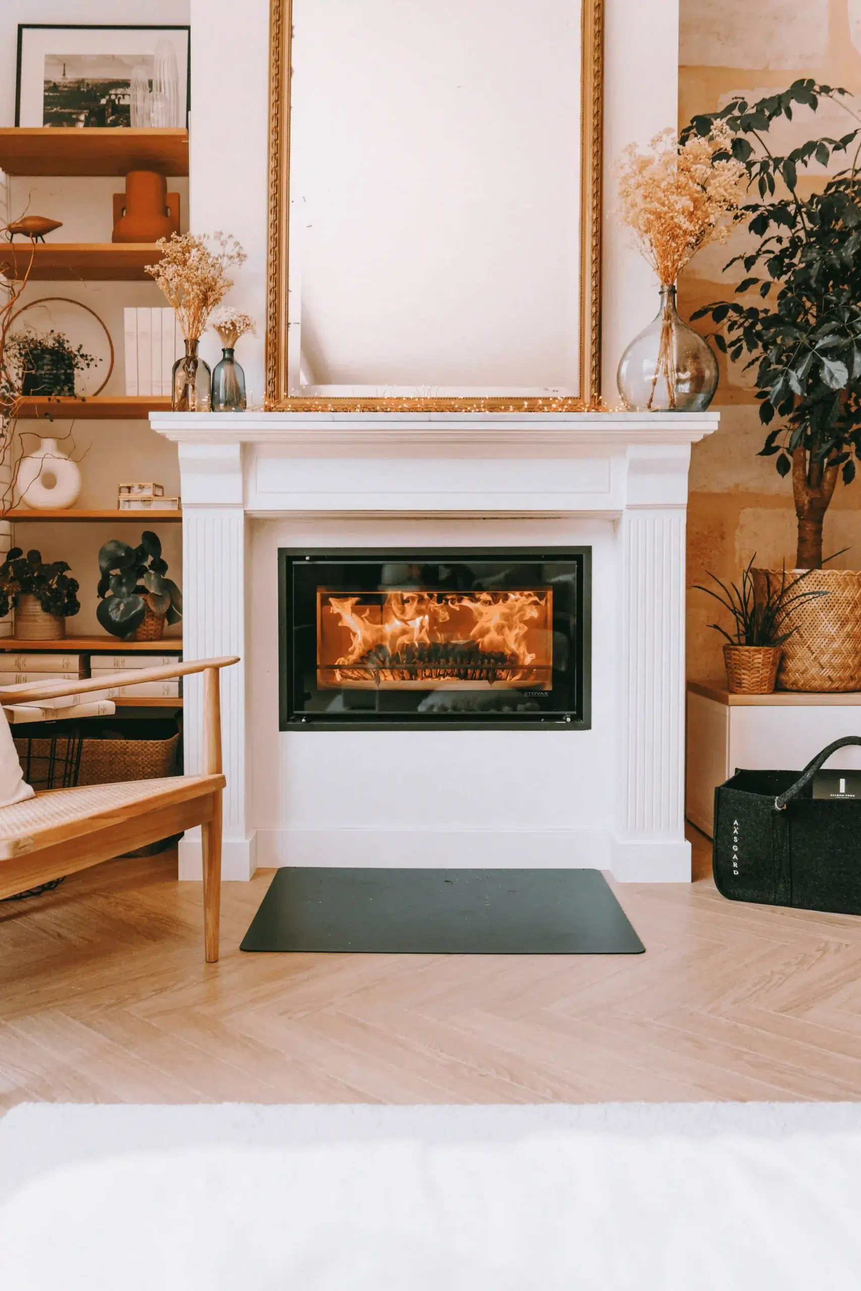 insert à bois stovax dans une cheminée